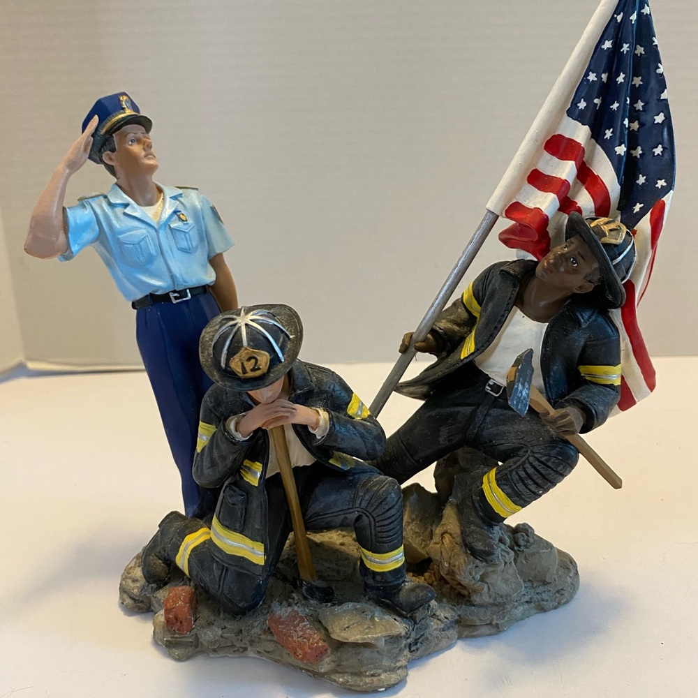 Home Interiors #11829 A Hero's Salute 9/11 Memorial Police Fireman Statue